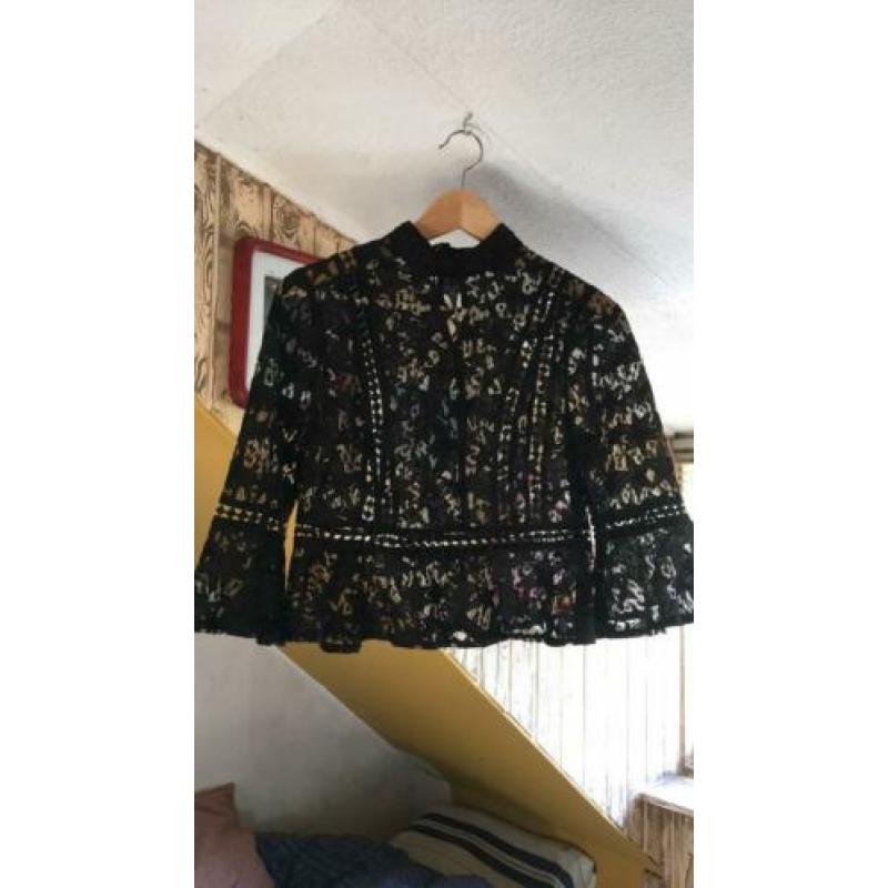 Kanten top maat S/M minkpink