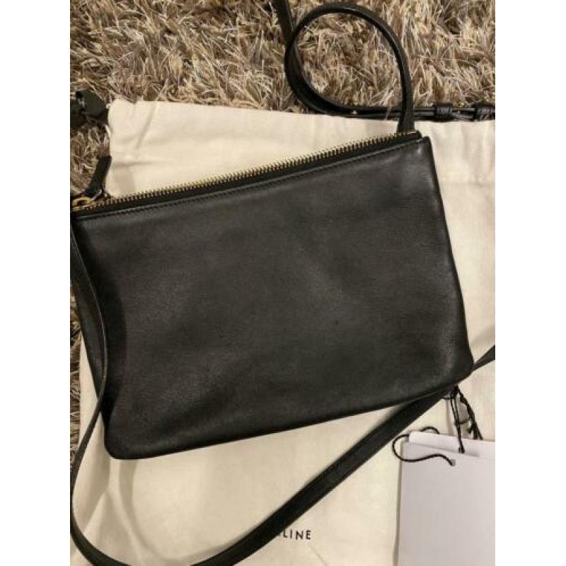 Celine trio bag - zwart met goud