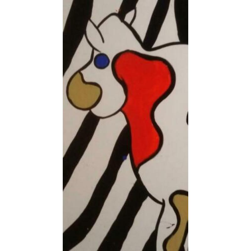 koe Schilderij voor kant en achter kant 160 cm bij 100 cm