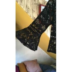 Kanten top maat S/M minkpink