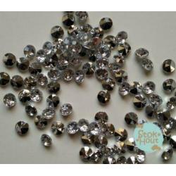 100x transparante Imitatie diamanten blauw | Stokhout 78