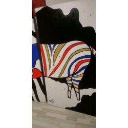 koe Schilderij voor kant en achter kant 160 cm bij 100 cm
