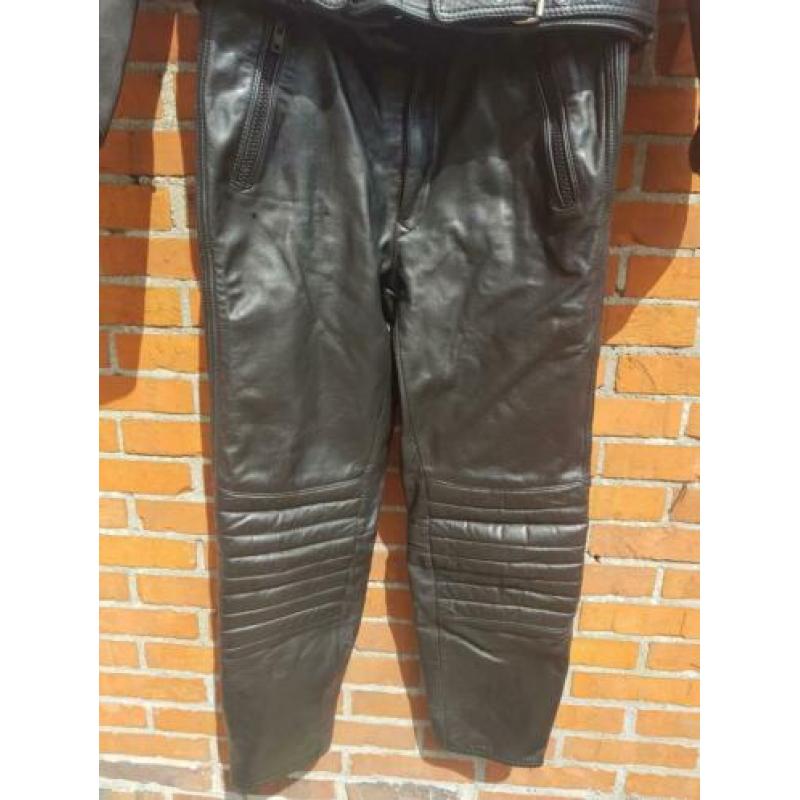 Leren motorpak motorjas motorbroek leer maat 54 (dames 42)