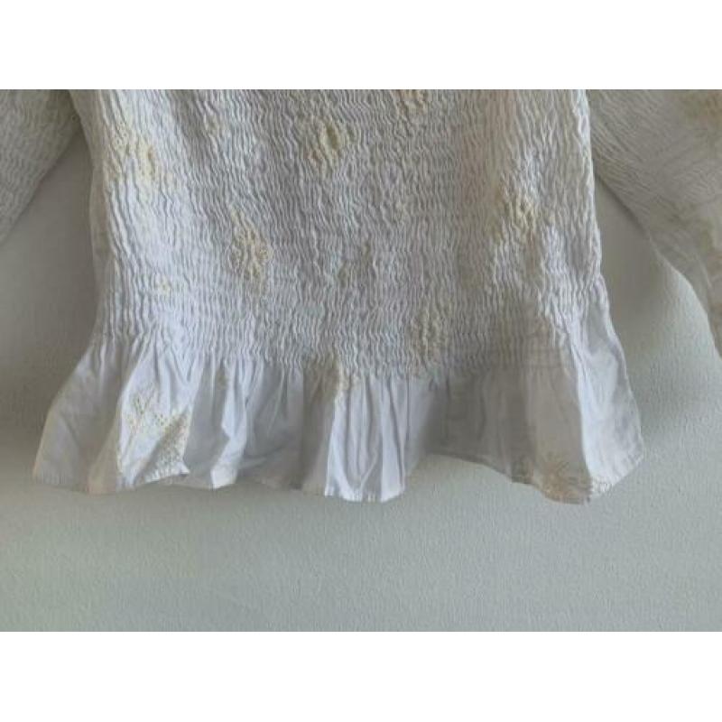 Zara witte volant bardot top maat M NIEUW