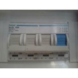 63 A wcd / stroomkasten met automaat + 32 A met tijdklok