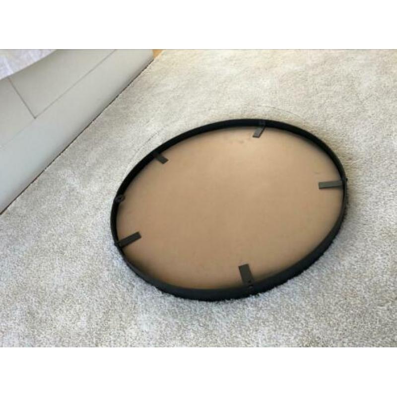 Ronde Spiegel Metaal Zwart “Lauren” Ø56cm
