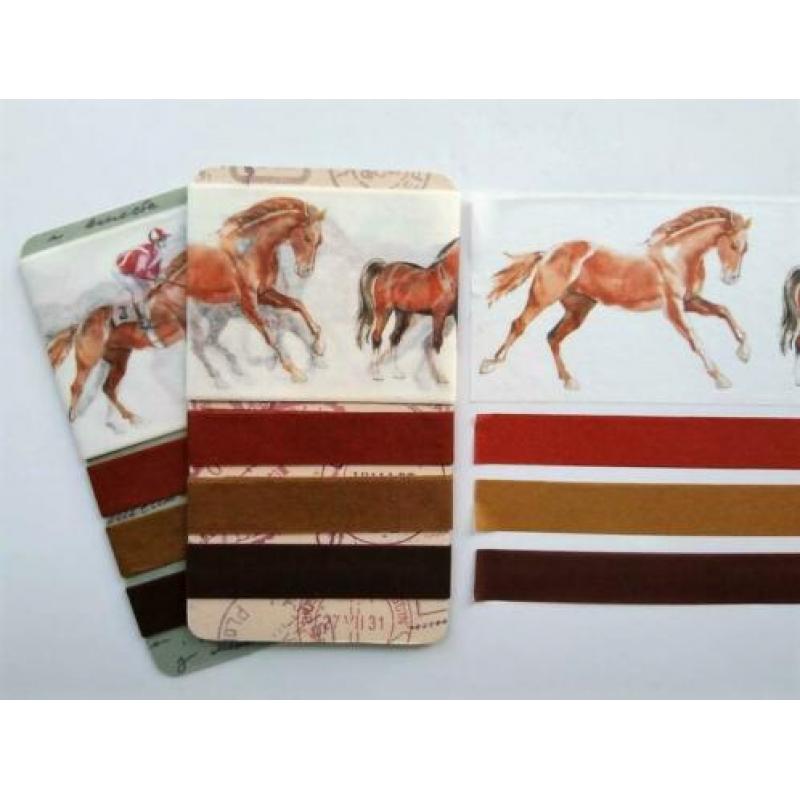 Paard Washi Tape SAMPLES - 55cm x 4 designs