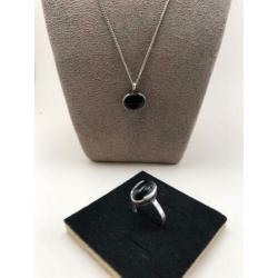 Zilveren onyx set