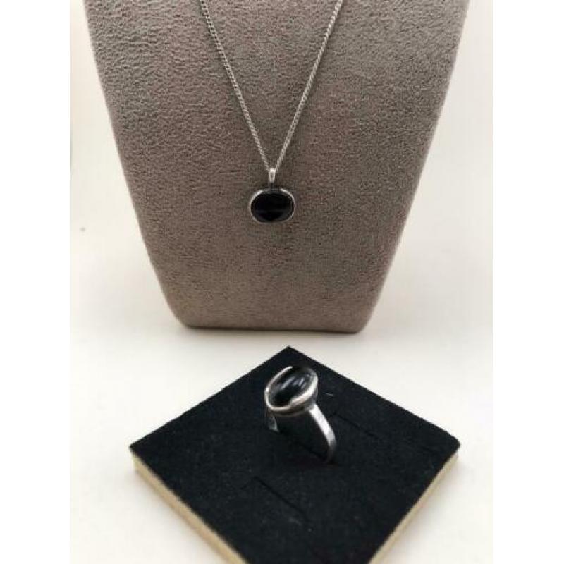 Zilveren onyx set