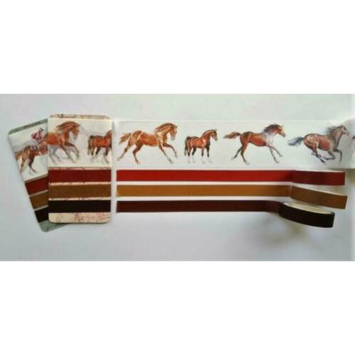 Paard Washi Tape SAMPLES - 55cm x 4 designs