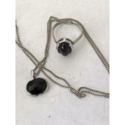 Zilveren onyx set