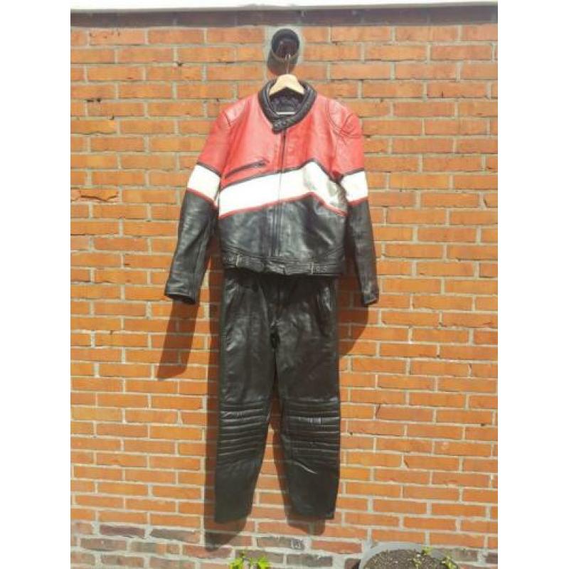 Leren motorpak motorjas motorbroek leer maat 54 (dames 42)