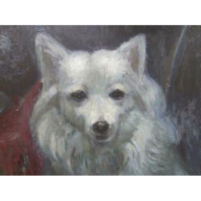 ==het waakzame hondje=====gesigneerd==ca 1930==