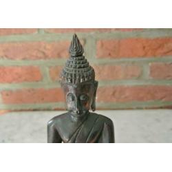 Houten Beeld Mediterende Thaise Boeddha