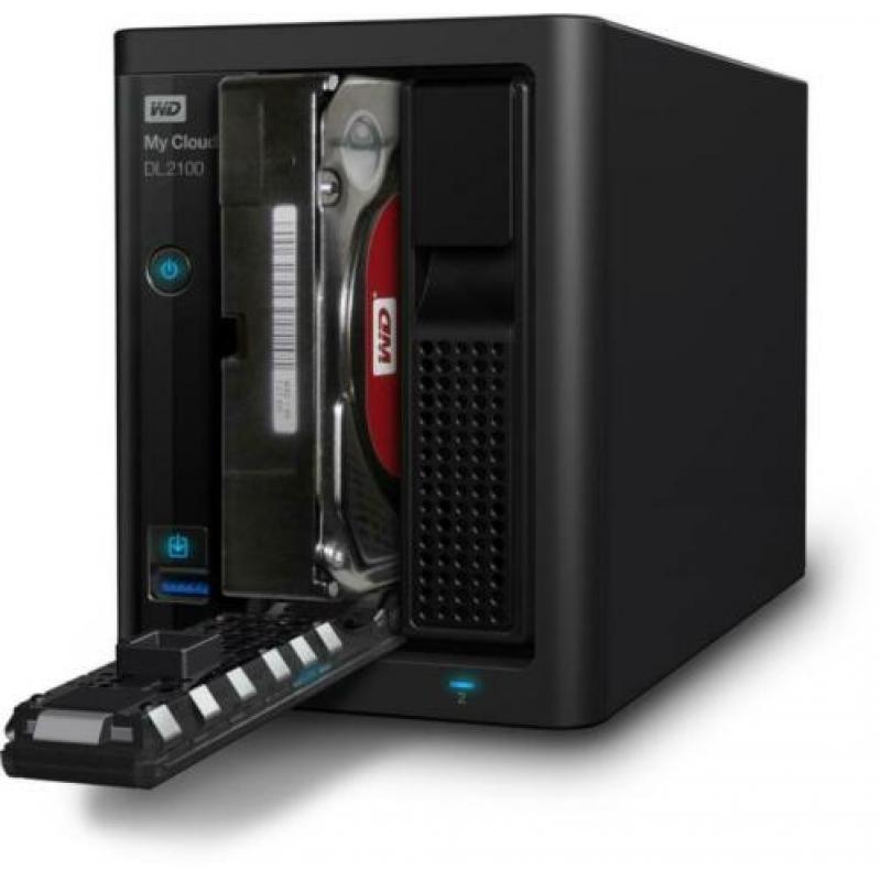 Western Digital DL2100 2 bay NAS, incl 2 x 1 WD RED 1TB disk
