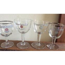 4 glazen Westmalle Trappist, verschillende
