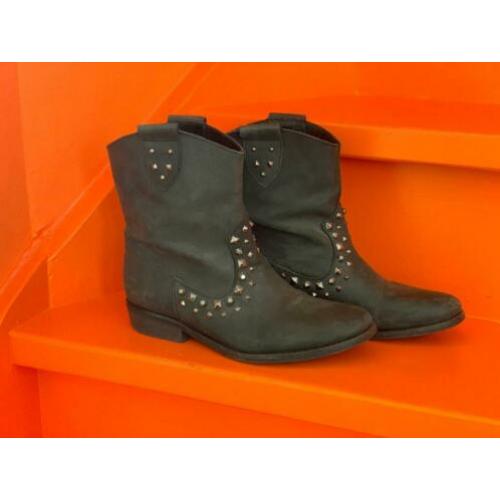 Leren cowboylaarzen met studs maat 38