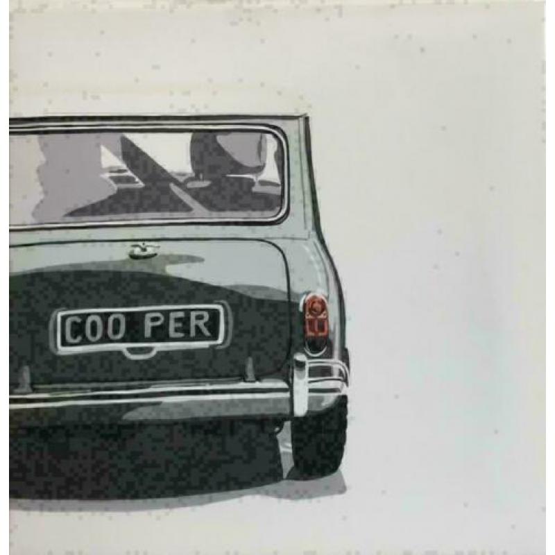classic mini cooper op doek 3