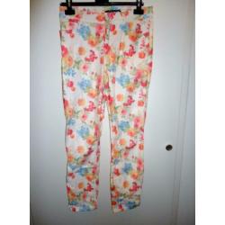 Bloemen wit/gekleurde EXPRESSO broek - Maat:38