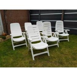 6 Verstelbare tuinstoelen Flair Plaisir met tafel