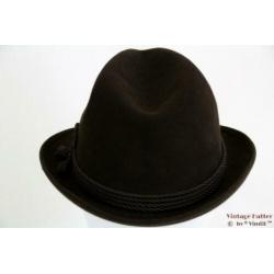 Vintage Gleufhoed Patterson en Co. zeer donker bruin 56