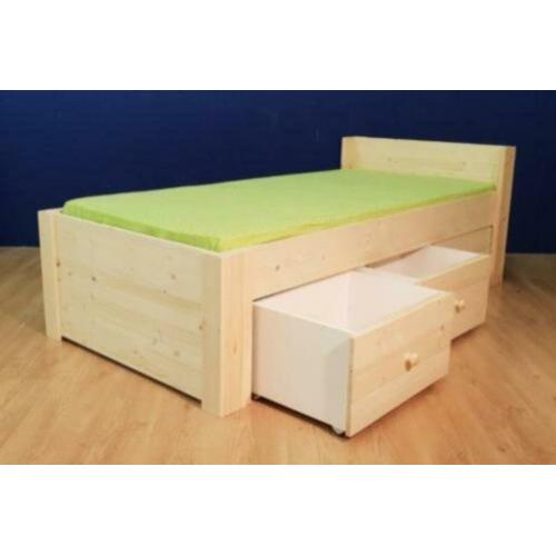 HOUTEN BED met 3 LADEN model BedZie in 16 matrasmaten