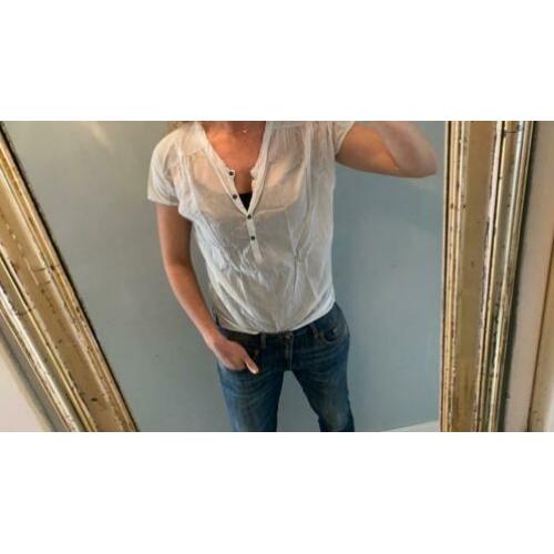 Humanoid blouse korte mouw t-shirt lichtblauw maat M