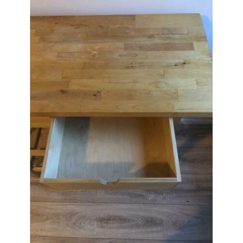 Houten roltafel met lades