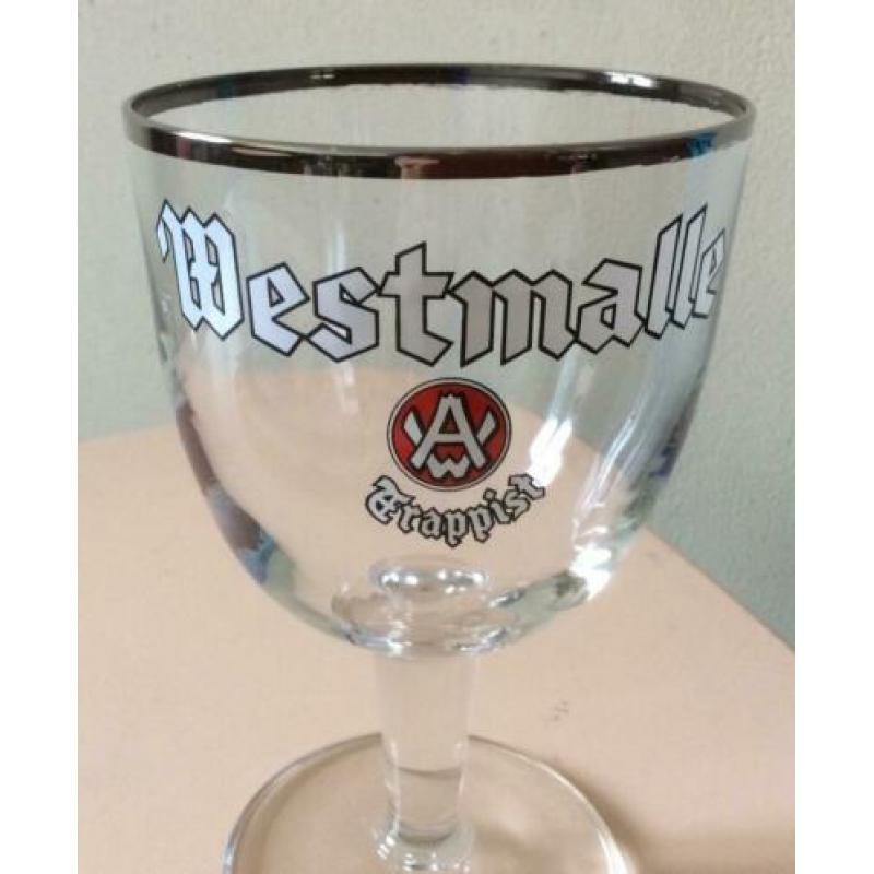 4 glazen Westmalle Trappist, verschillende