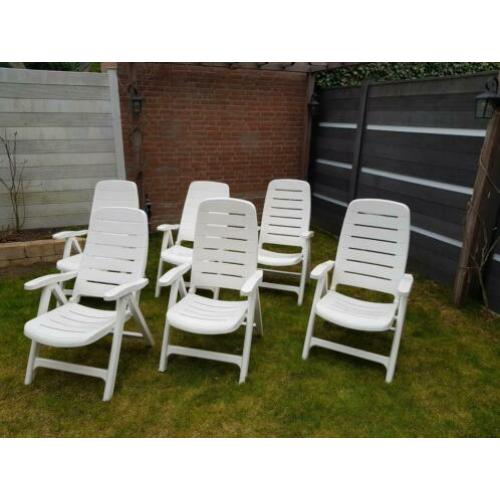 6 Verstelbare tuinstoelen Flair Plaisir met tafel