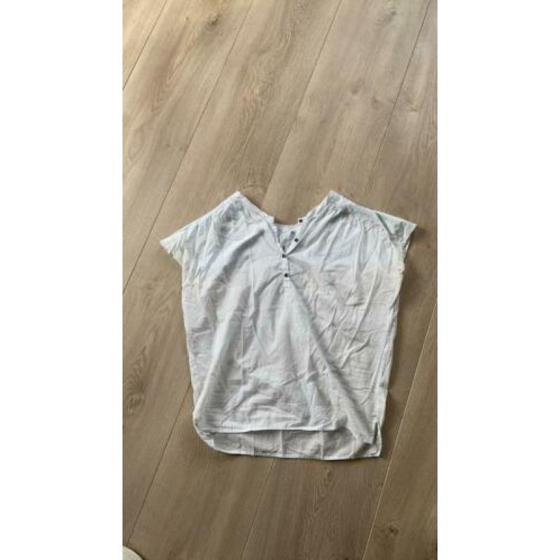 Humanoid blouse korte mouw t-shirt lichtblauw maat M