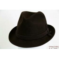 Vintage Gleufhoed Patterson en Co. zeer donker bruin 56