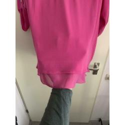 Roze blouse maat 48