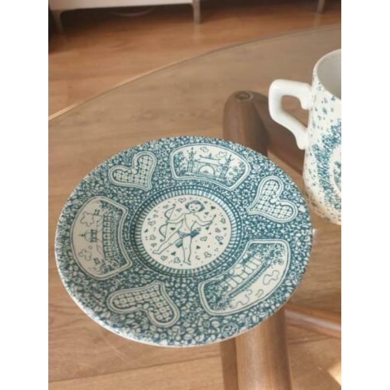 Nymolle Art Faience kop en schotel Denmark Deens vintage