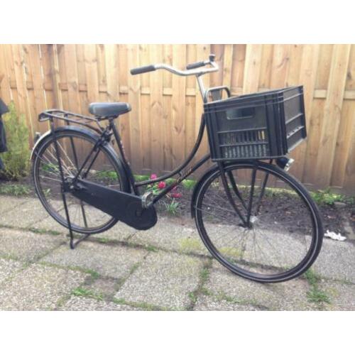 Omafiets 28 inch met voor drager en krat