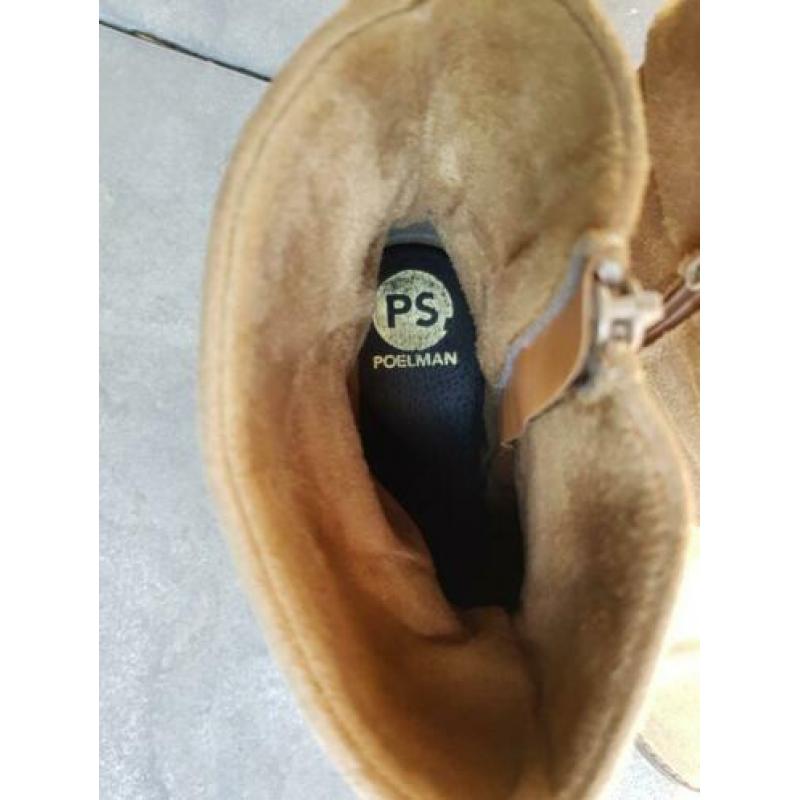 Enkellaars, beige suède, maat 38