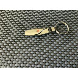 Porsche zilver langwerpige sleutelhanger