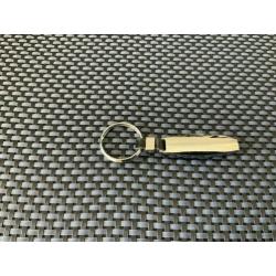 Porsche zilver langwerpige sleutelhanger