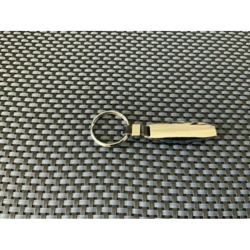 Porsche zilver langwerpige sleutelhanger