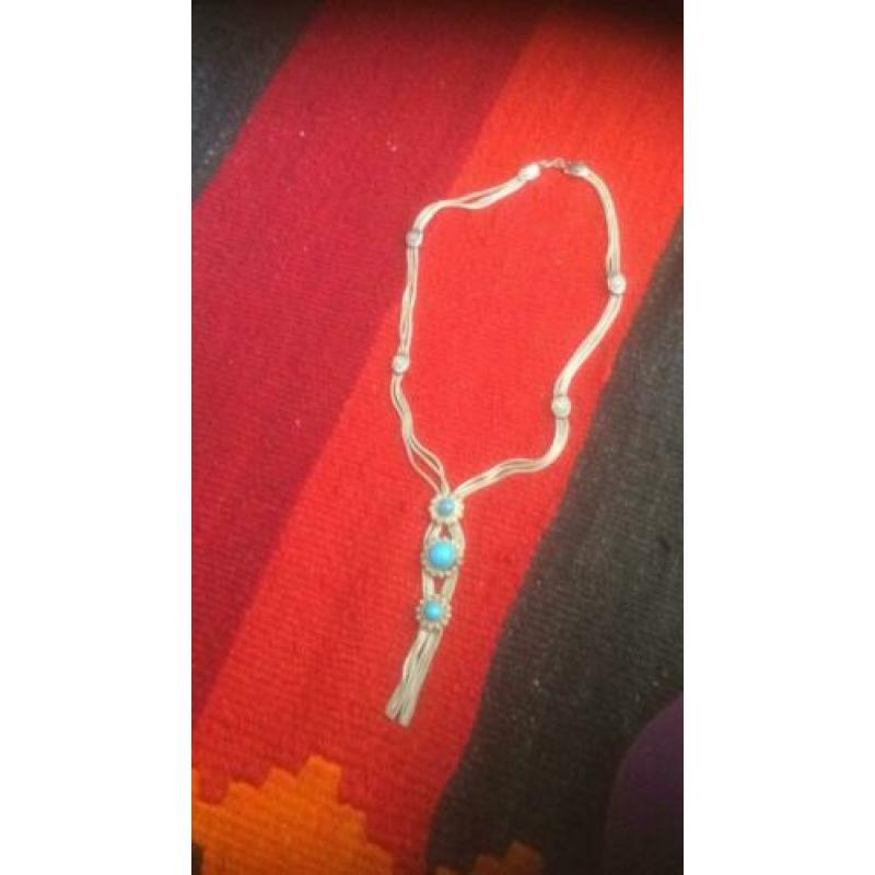 India zilver ketting Turquoise +niëllo