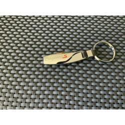 Porsche zilver langwerpige sleutelhanger