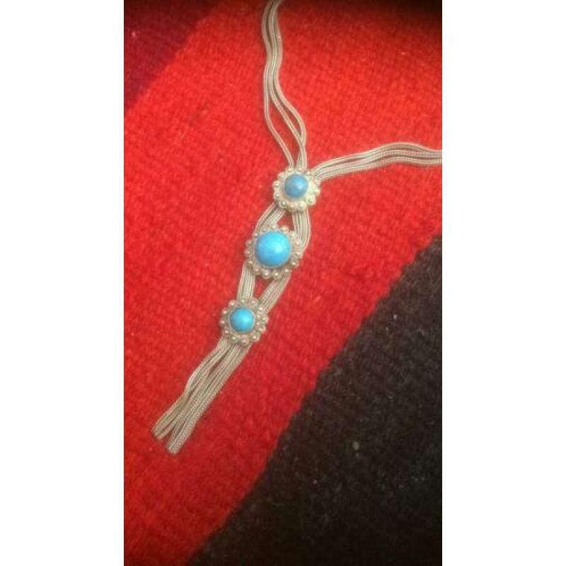 India zilver ketting Turquoise +niëllo