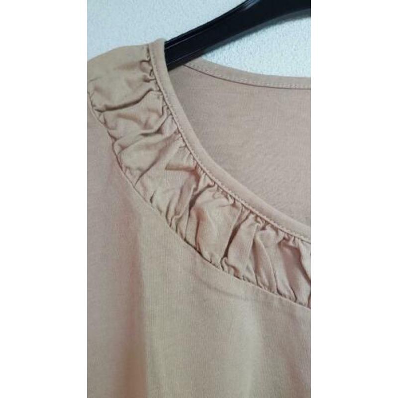 Shirt lichtbruin met lange mouwen, NIEUW!!!