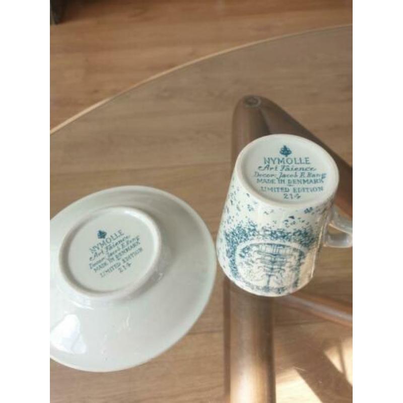 Nymolle Art Faience kop en schotel Denmark Deens vintage