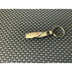 Porsche zilver langwerpige sleutelhanger