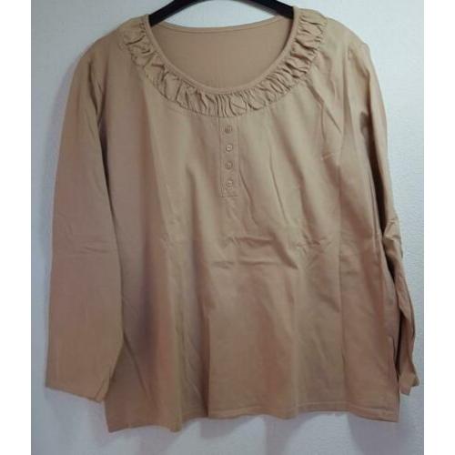 Shirt lichtbruin met lange mouwen, NIEUW!!!