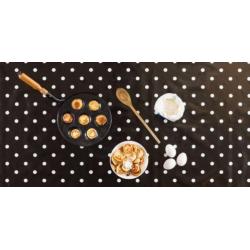 Tafelzeil Grote Stip - 140 x 250 cm - Zwart/Wit