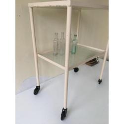 vintage serveerwagen trolley dokterskar bijzettafel Frans