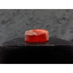 Egyptian carnelian scarab with bronze suspension ring remain