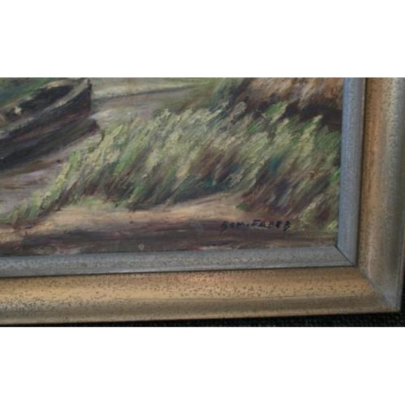 Mooi Friesland olieverf schilderij landschap koeien R Faber